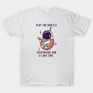 Cute little astronaut playing Ukulele T-Shirt